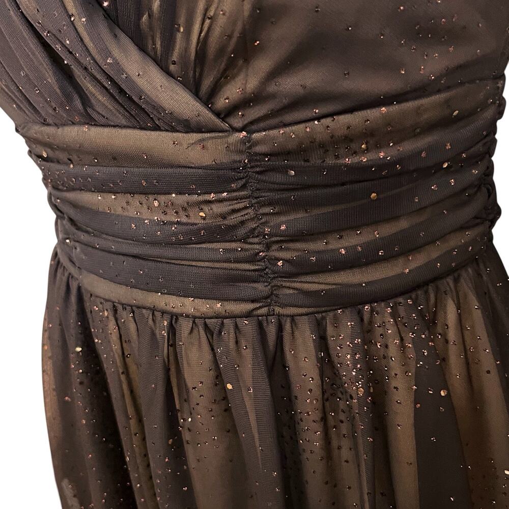 Connected Apparel Glitter Sequin Midi Dress 6 Cocktail Party Y2K Whimsigoth - Picture 5 of 10